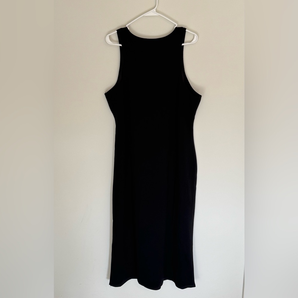 Mango Maxi Black Dress with Side Slit, Black, Size 2XL - Picture 4 of 4